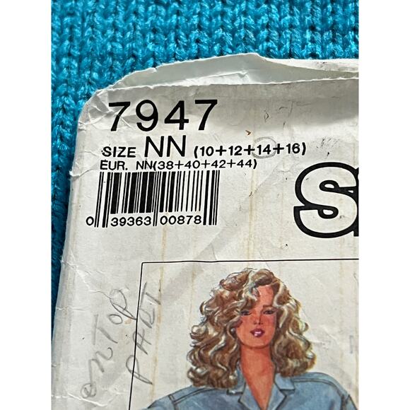 Simplicity 7947 Sewing pattern Button down shirt breast pockets size 10 12 14 - Picture 2 of 5